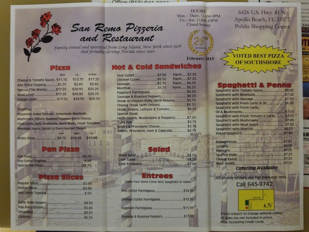 San REMO Pizza Restaurant Menu - Image 6